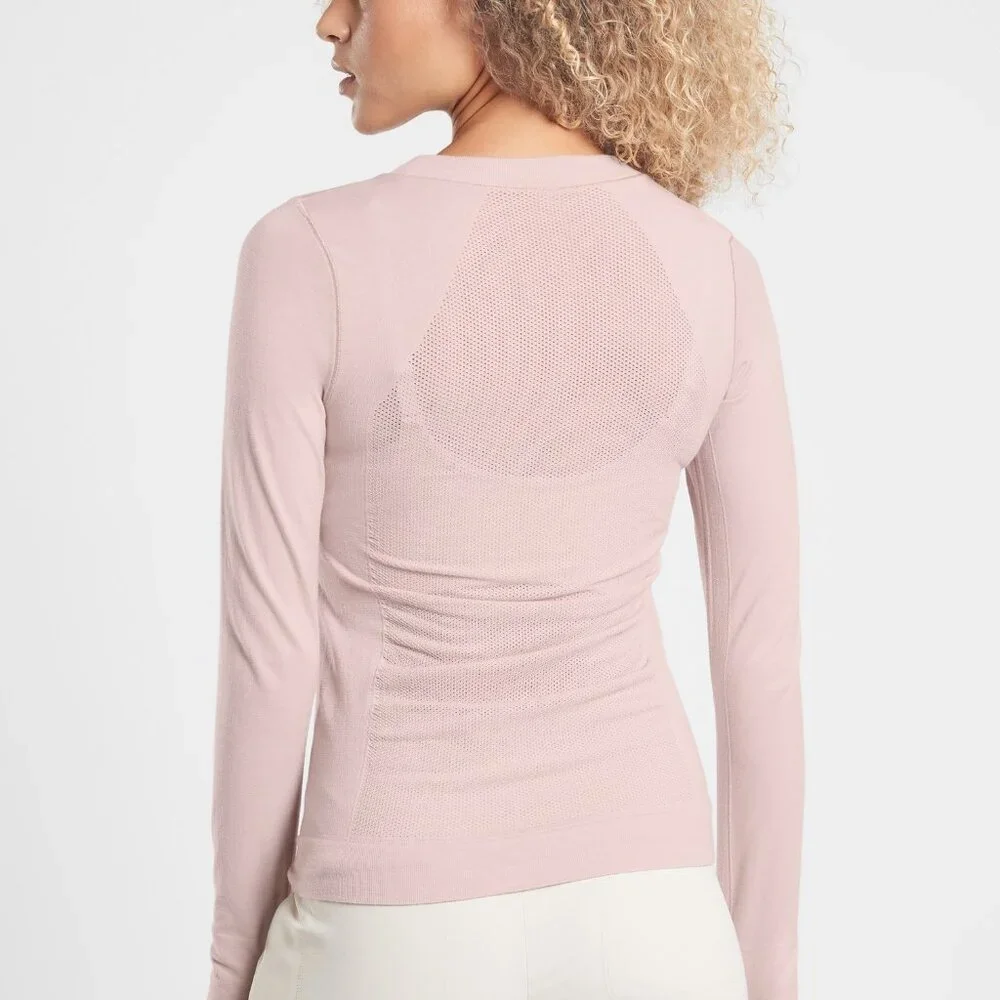 Athleta Foresthill Ascent Seamless Top Blush Pink XL NWT - Picture 2 of 6